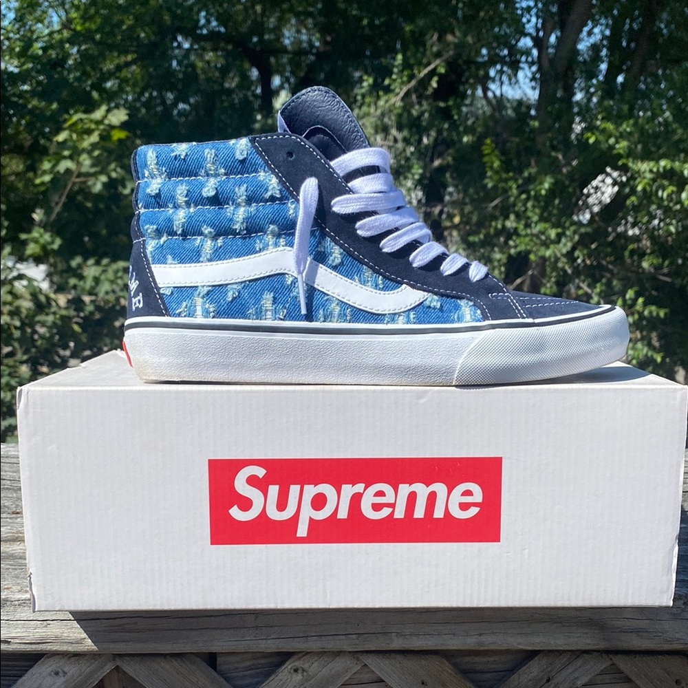Supreme Denim Blue and White Sneakers for Ultimate Style